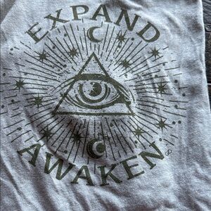Expand Awaken Eye Graphic Short Sleeve Tee - Gray/Olive